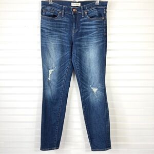 Madewell Jeans Women's Skinny Skinny Stretch Mid Rise Distressed Blue Denim 31